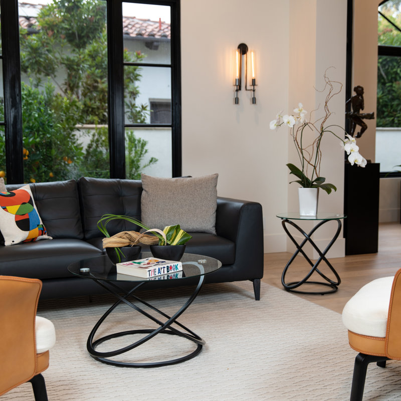 Etta Avenue™ Dimitri Galaxy Tempered Glass Round Coffee Table